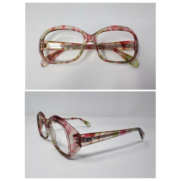 Vintage Confetti Acetate Eyeglass Frames Only 50-17-135 British Hong Kong NOS B main image 7